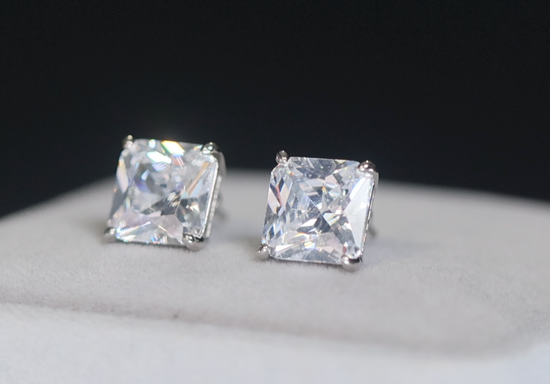 Princess Cut Diamond Earrings | Princess Cut Diamond Ear Studs