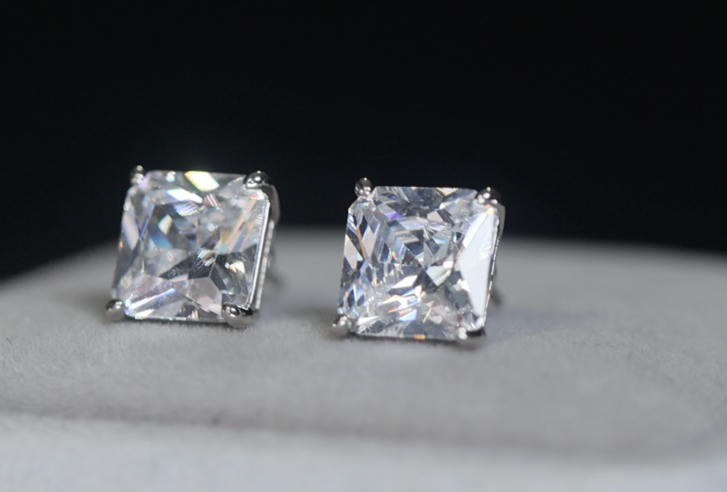 Princess Cut Diamond Earrings | Princess Cut Diamond Ear Studs