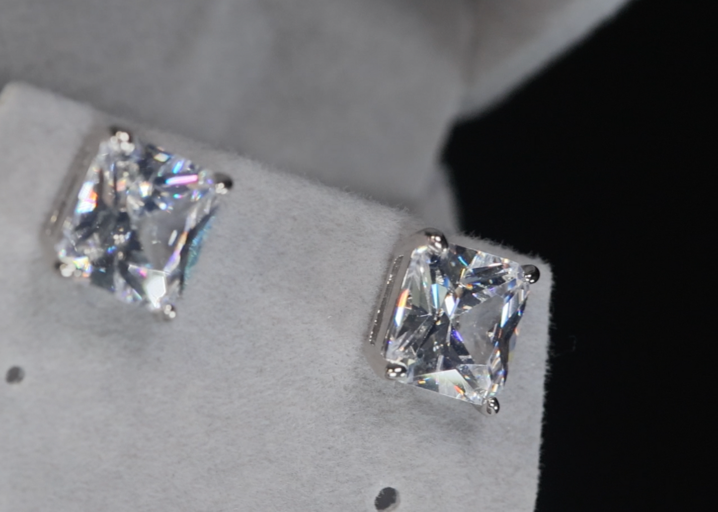 Princess Cut Diamond Earrings | Princess Cut Diamond Ear Studs