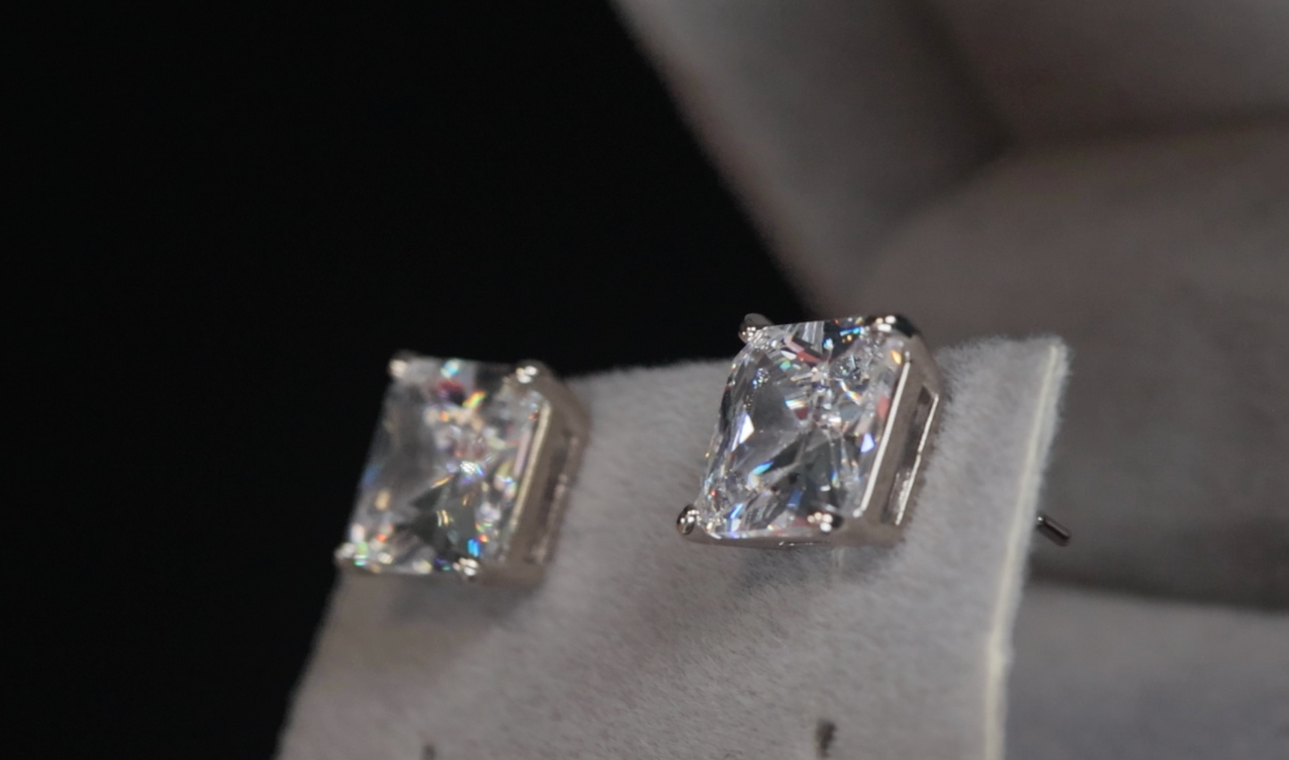 Princess Cut Diamond Earrings | Princess Cut Diamond Ear Studs