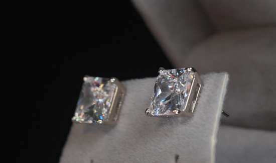 Princess Cut Diamond Earrings | Princess Cut Diamond Ear Studs