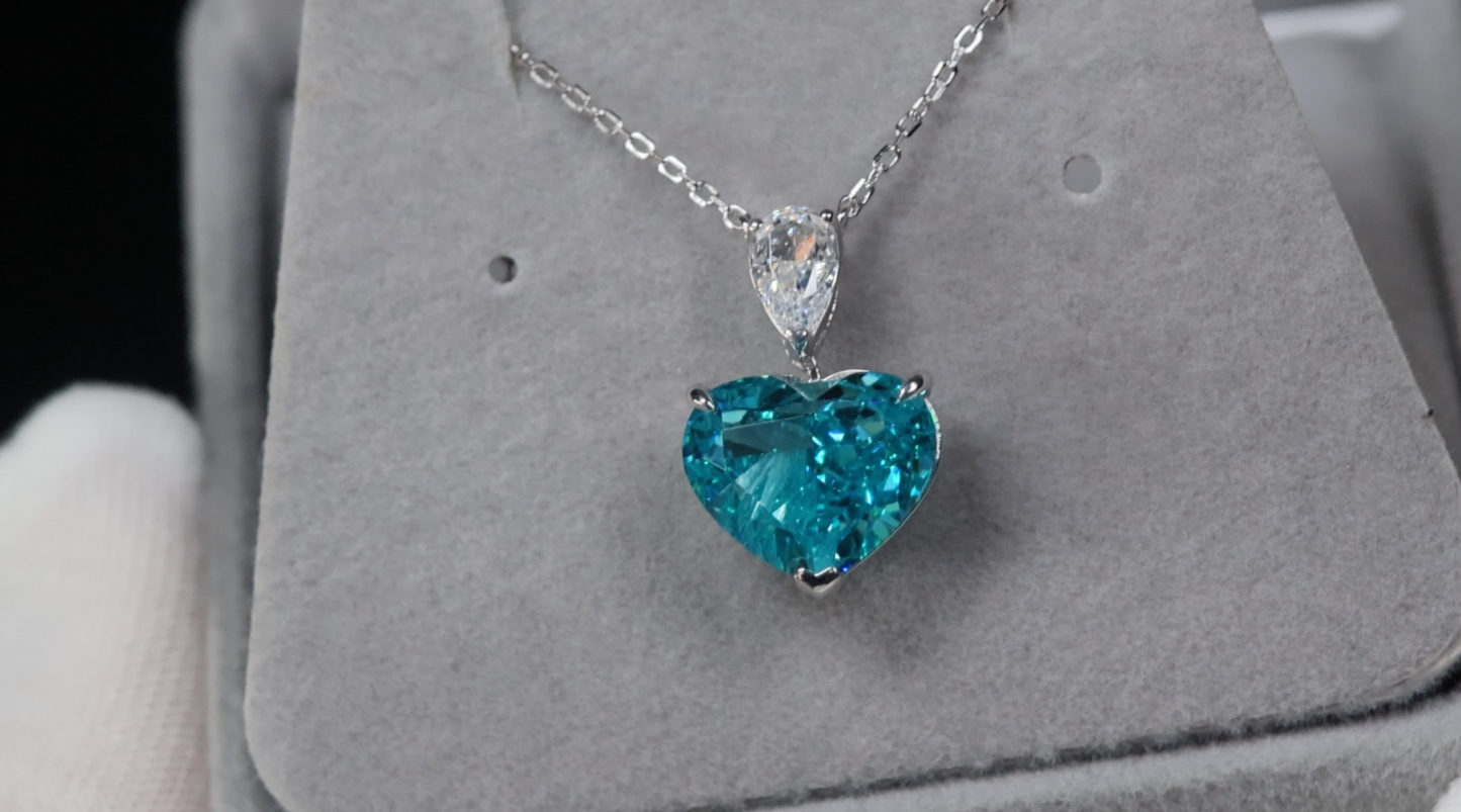 Blue Heart Diamond Pendant