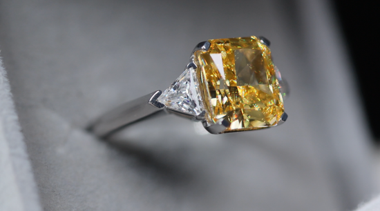 Yellow Crushed Diamond Ring