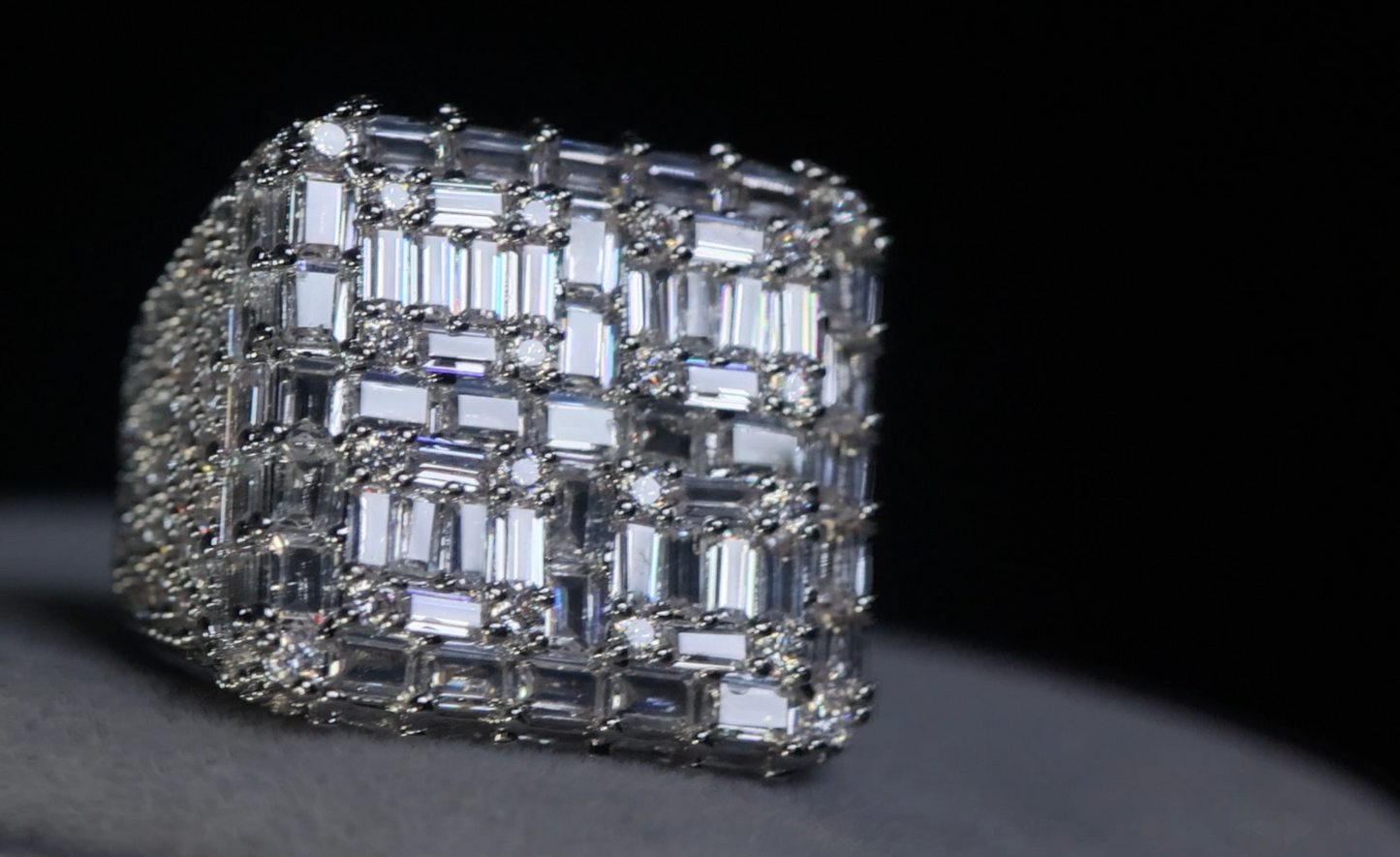 Baguette Iced Out Ring, Mens Iced Out Ring, Mens Diamond Hip Hop Ring
