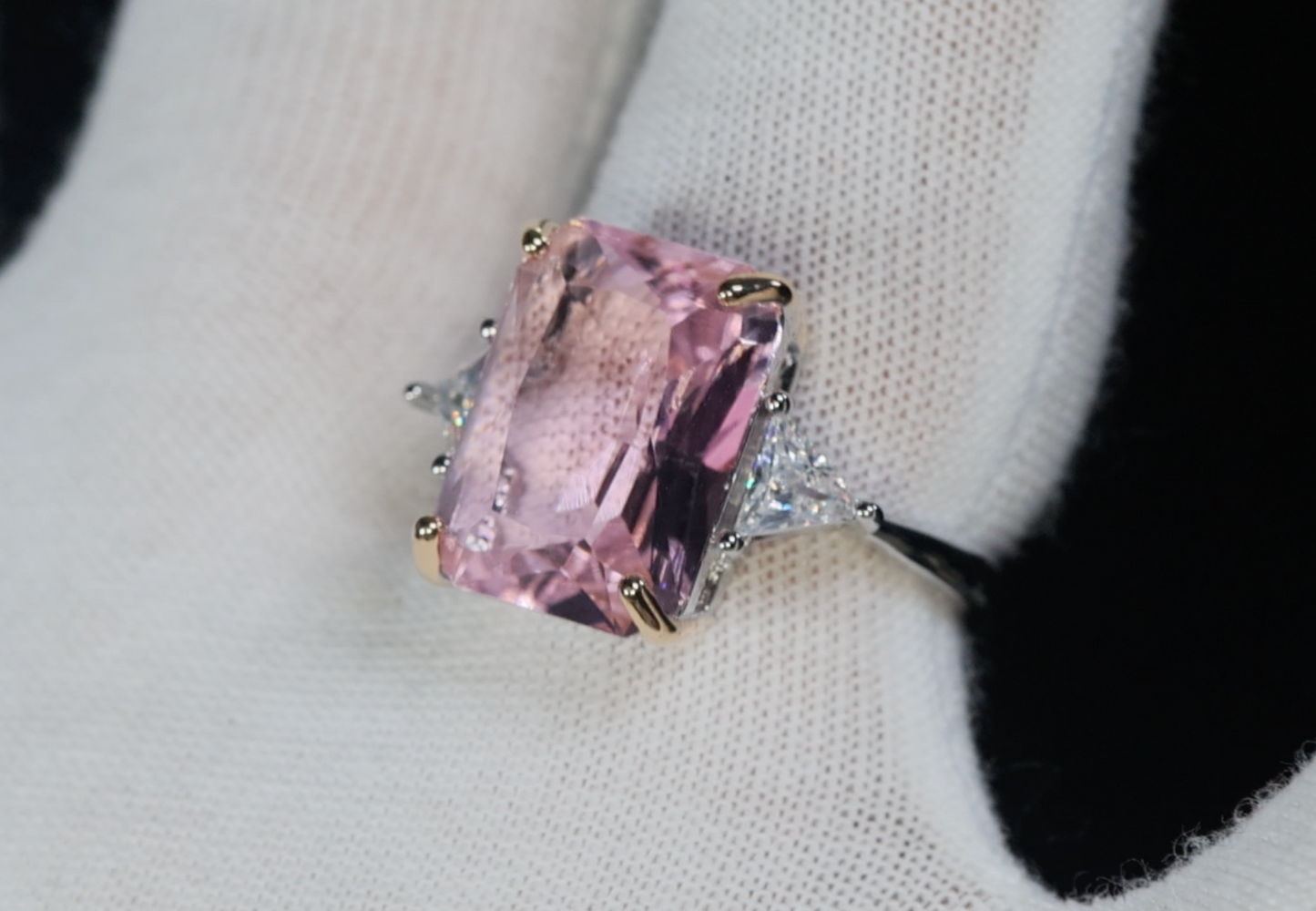 Pink Radiant Diamond Ring | Womens Big Pink Diamond Ring