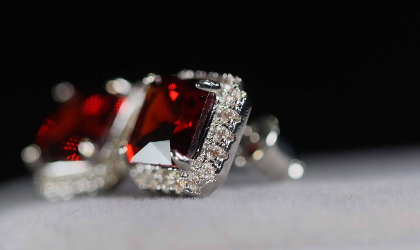 Red Diamonds Earrings | Womens Red Diamond Ear Studs | Ear Studs