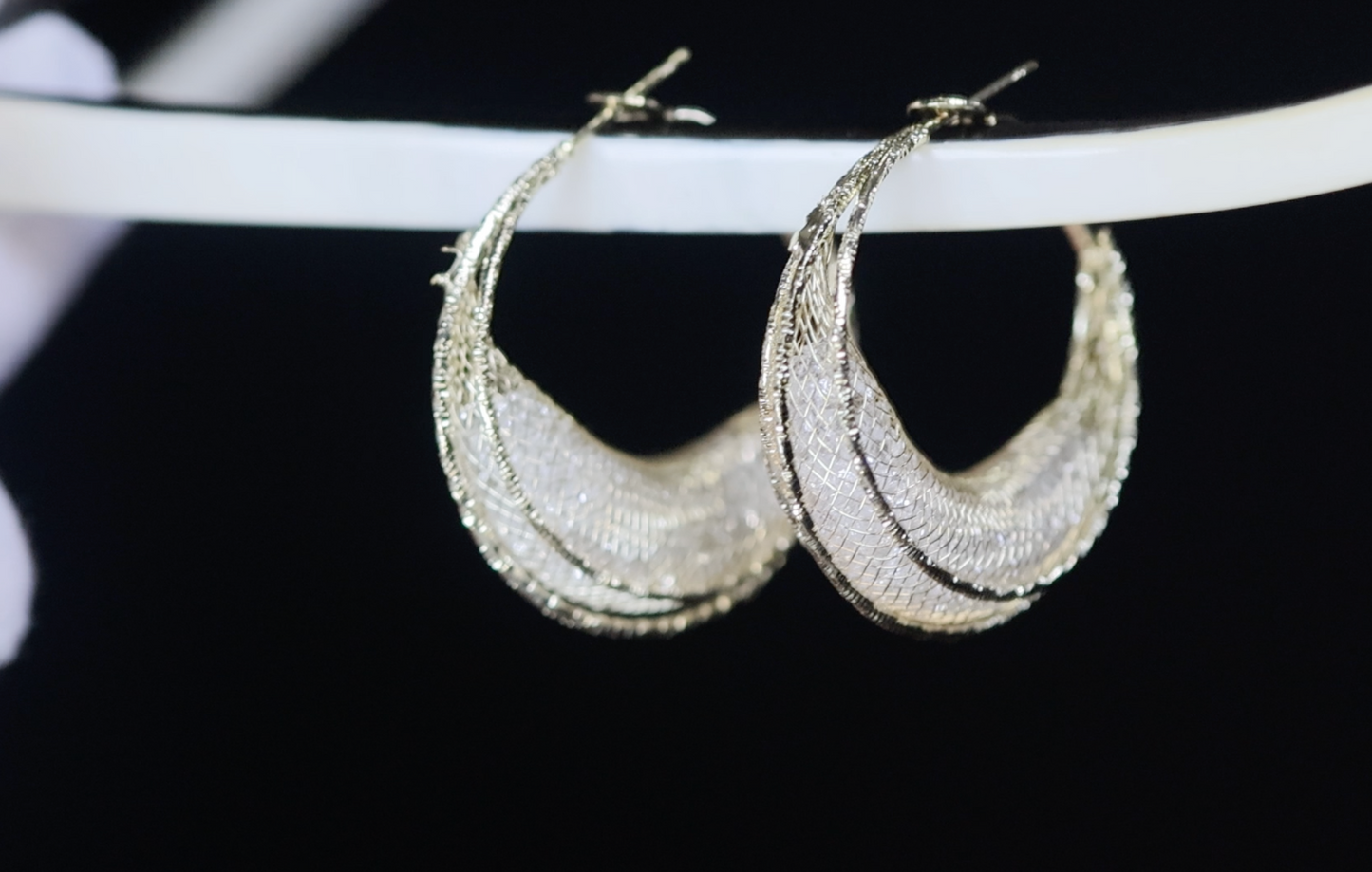 Big Gold Diamond Hoop Earrings