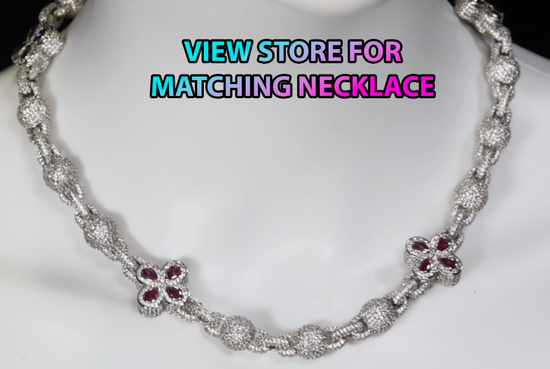 Men's Red Diamond Ball Bracelet