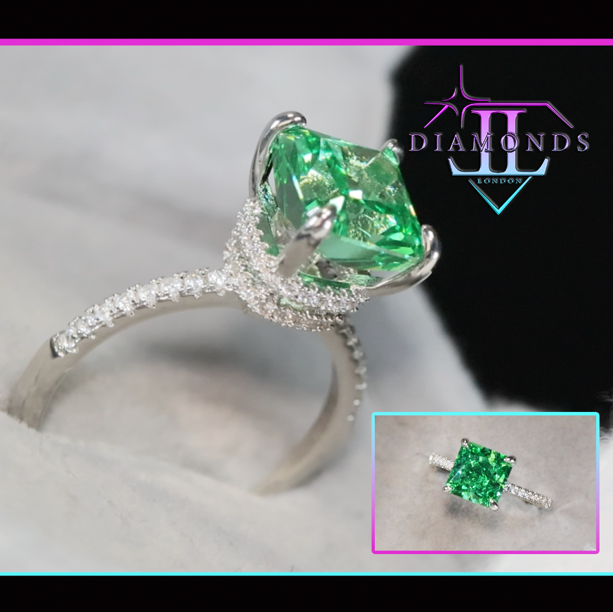 Womens Green Diamond Ring