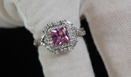 Pink Princess Cut Diamond Ring | Pink Diamond Ring