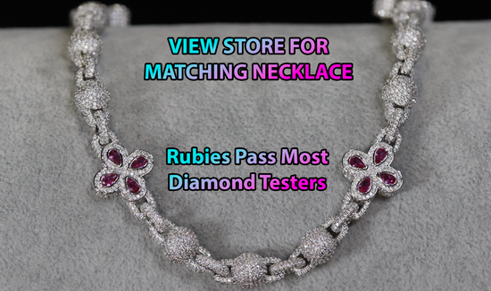 Silver Ruby Clover Bracelet