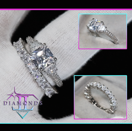 Princess Cut Engagement Ring Set