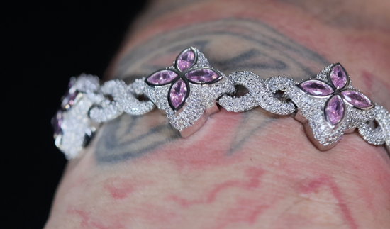 Pink Gemstone Infinity Link Bracelet