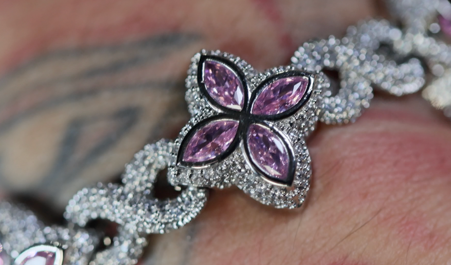 Pink Diamond Infinity Link Bracelet