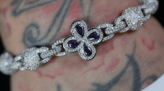 Men's Purple Diamond Bracelet