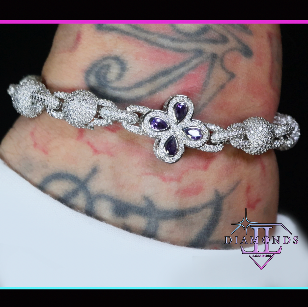  Men's Purple Diamond Bracelet