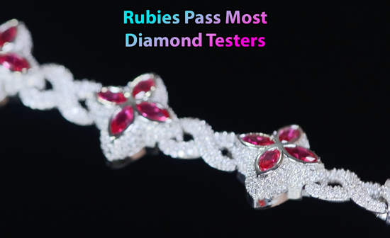 Men's Red Diamond Bracelet | Infinity Link Bracelet | Red Diamond Clover Bracelet