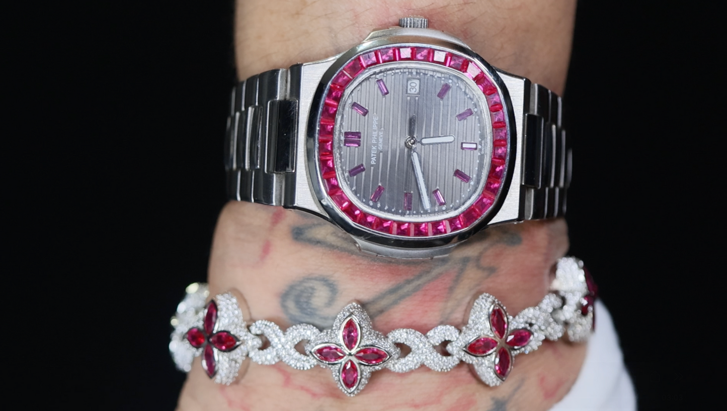 Women's Silver Ruby Bracelet