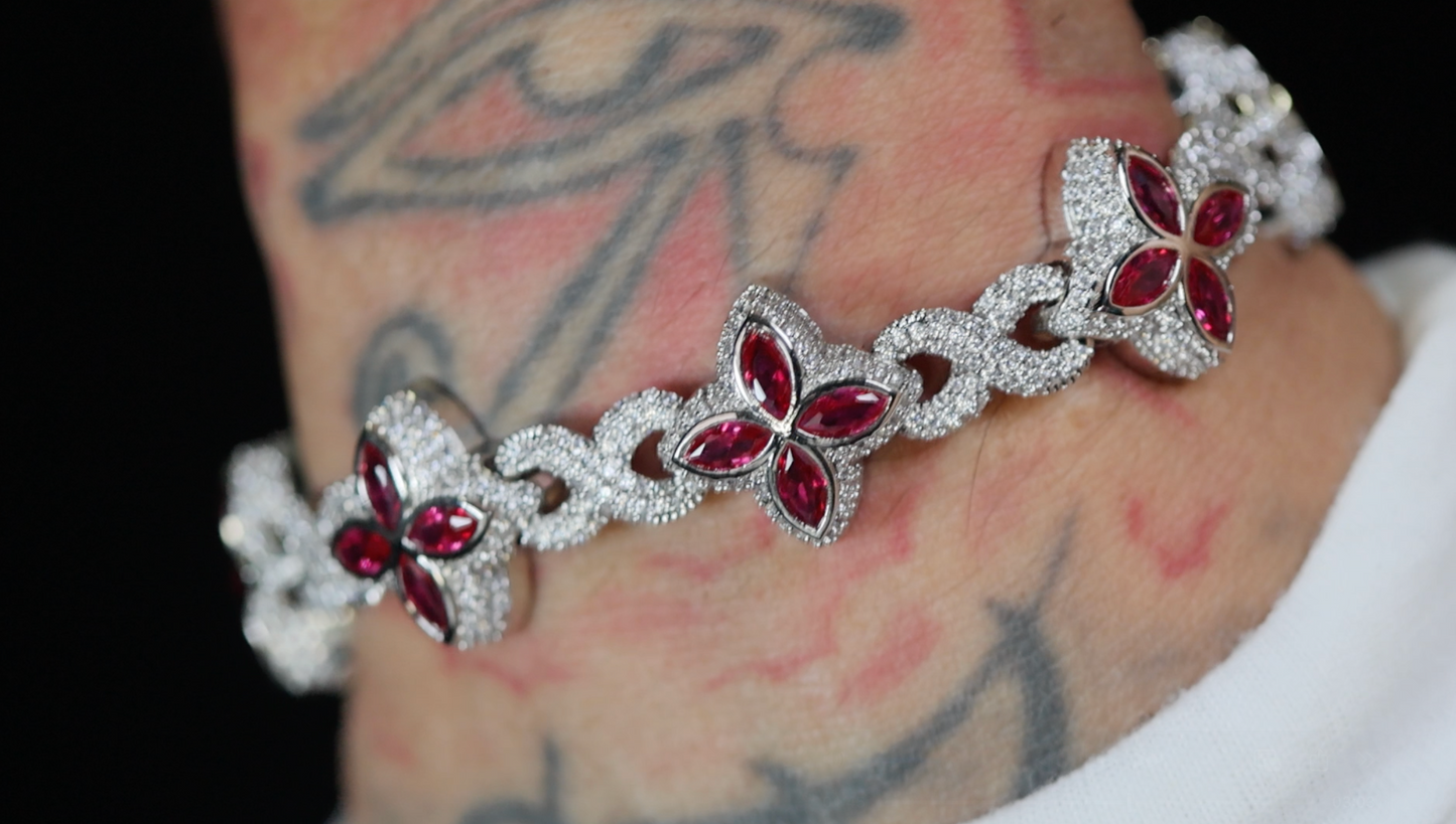 Red Diamond Infinity Link Bracelet