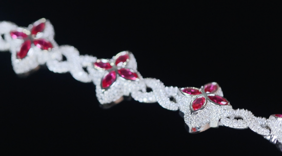Pink Diamond Clover Bracelet