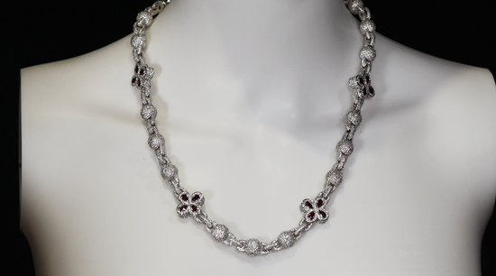 Men's Red Diamond Iced Out Chain 