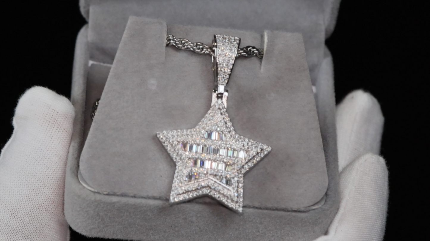 Moissanite Diamond Star Pendant