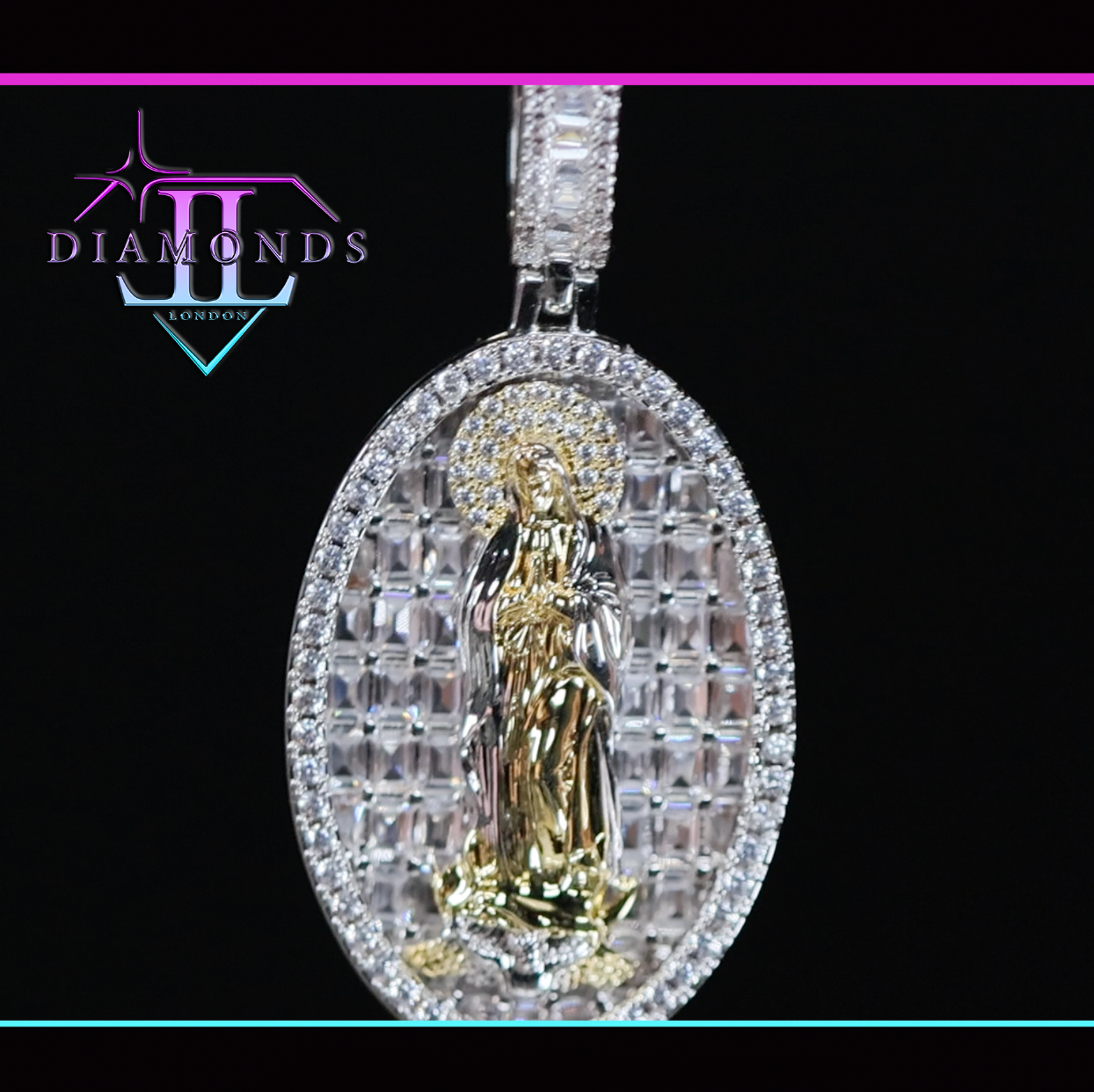 Diamond Virgin Mary Pendant