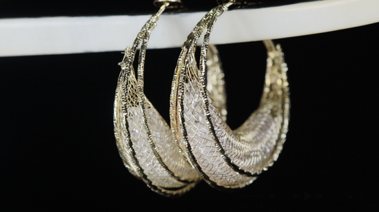 Big Gold Diamond Hoop Earrings