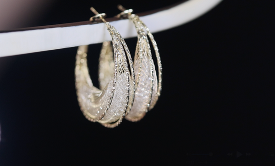 Big Gold Diamond Hoop Earrings