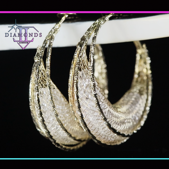 Big Gold Diamond Hoop Earrings