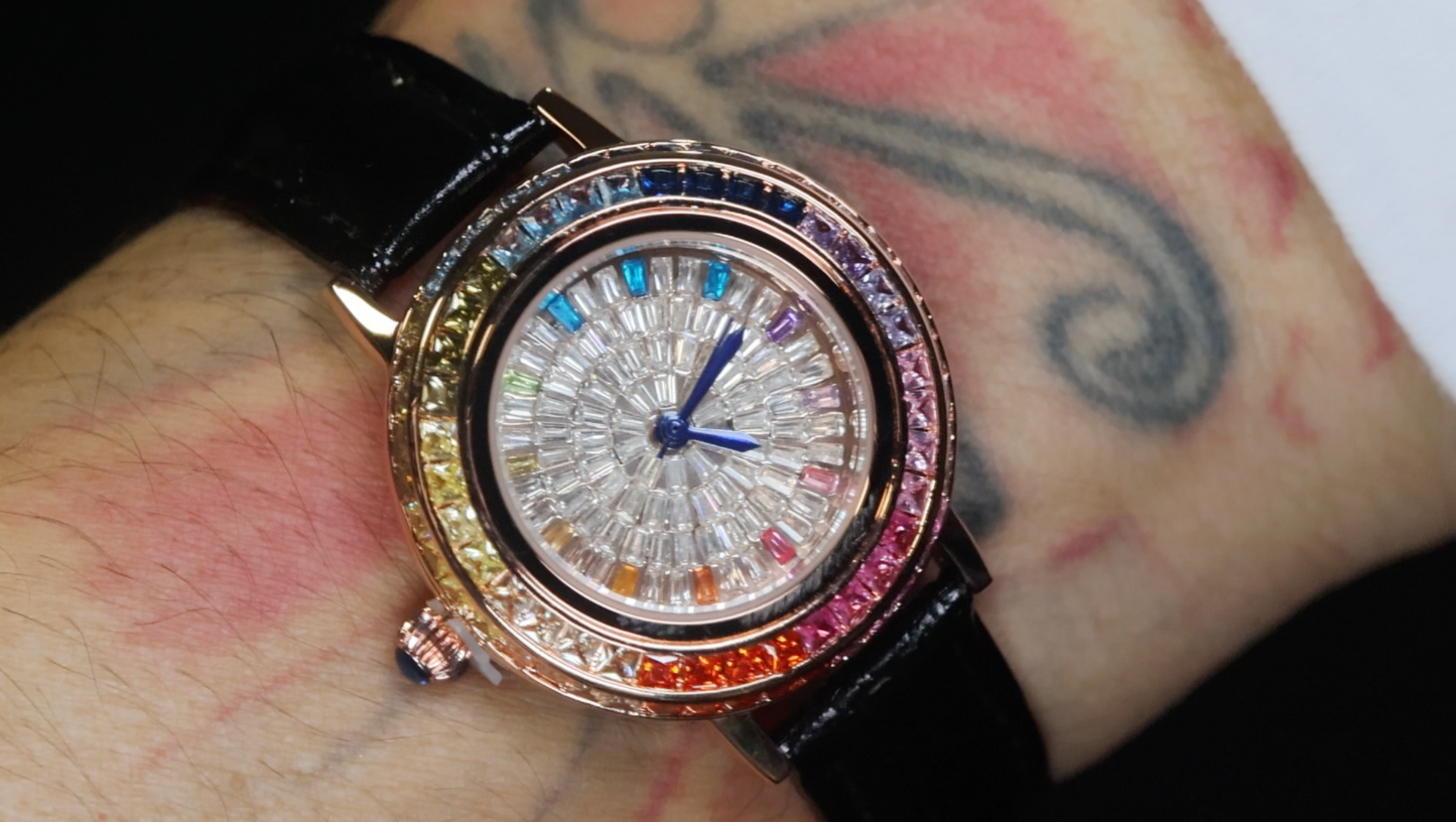 Rainbow Diamond Watch | Womens Rainbow Diamond Watch