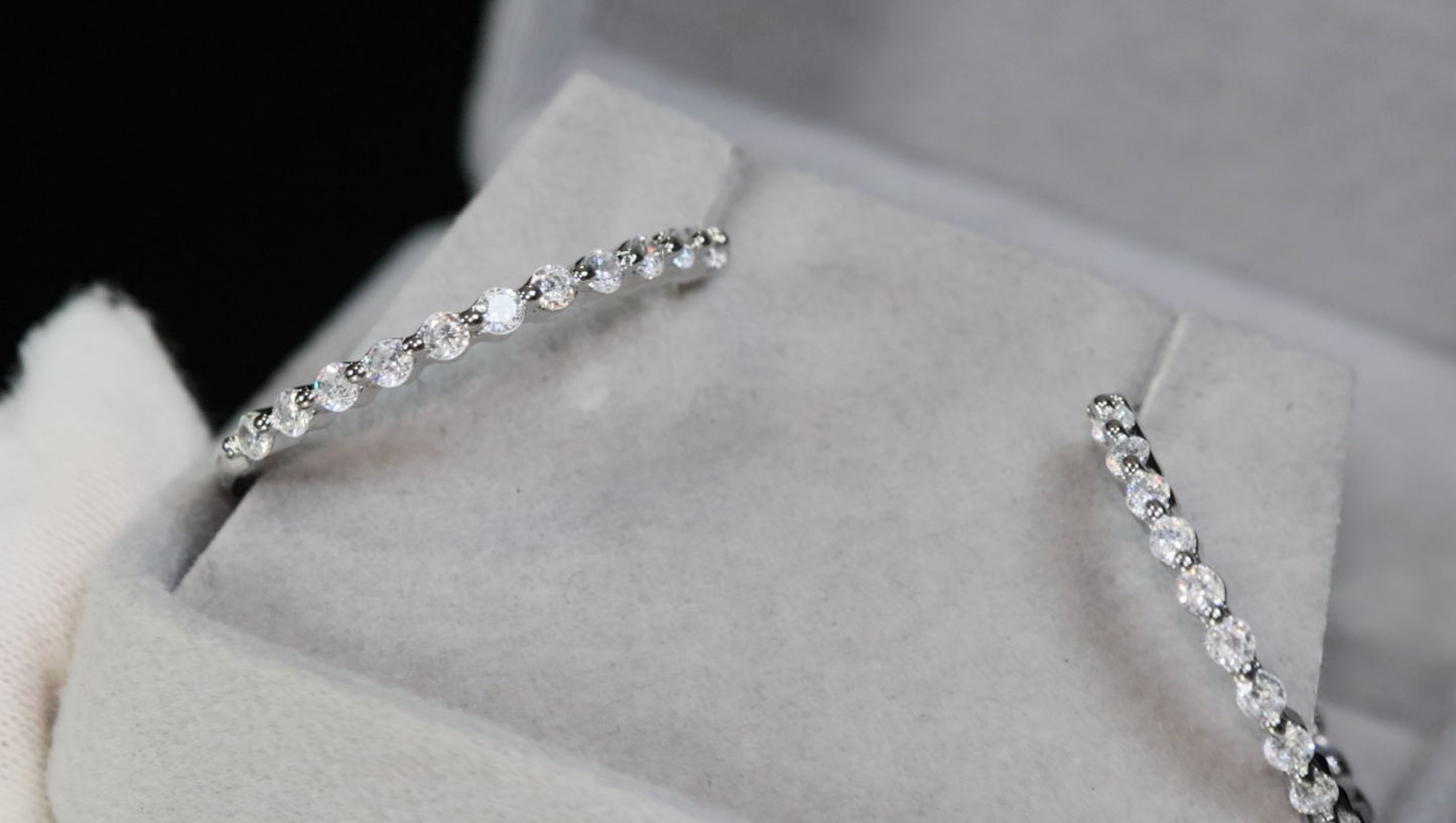 Womens Big Diamond Hoop Earrings