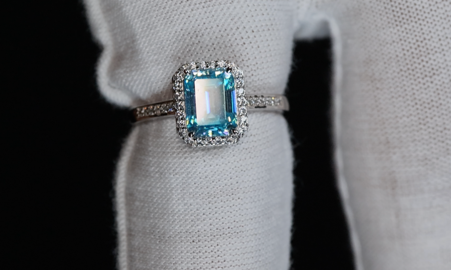 Womens Blue Diamond Ring