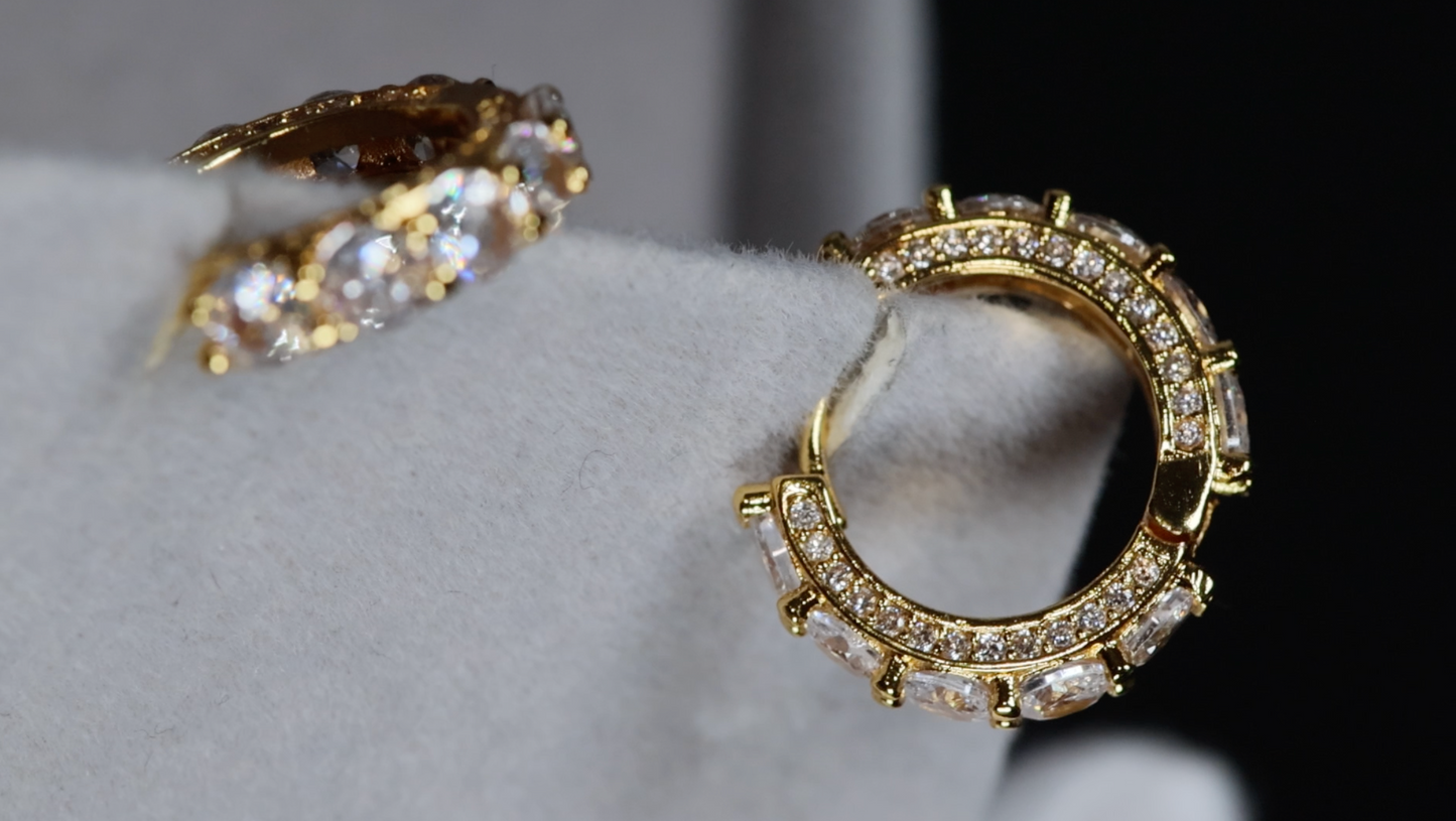 Gold Diamond Hoop Earrings