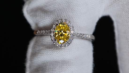 Womens Yellow Moissanite Diamond Ring