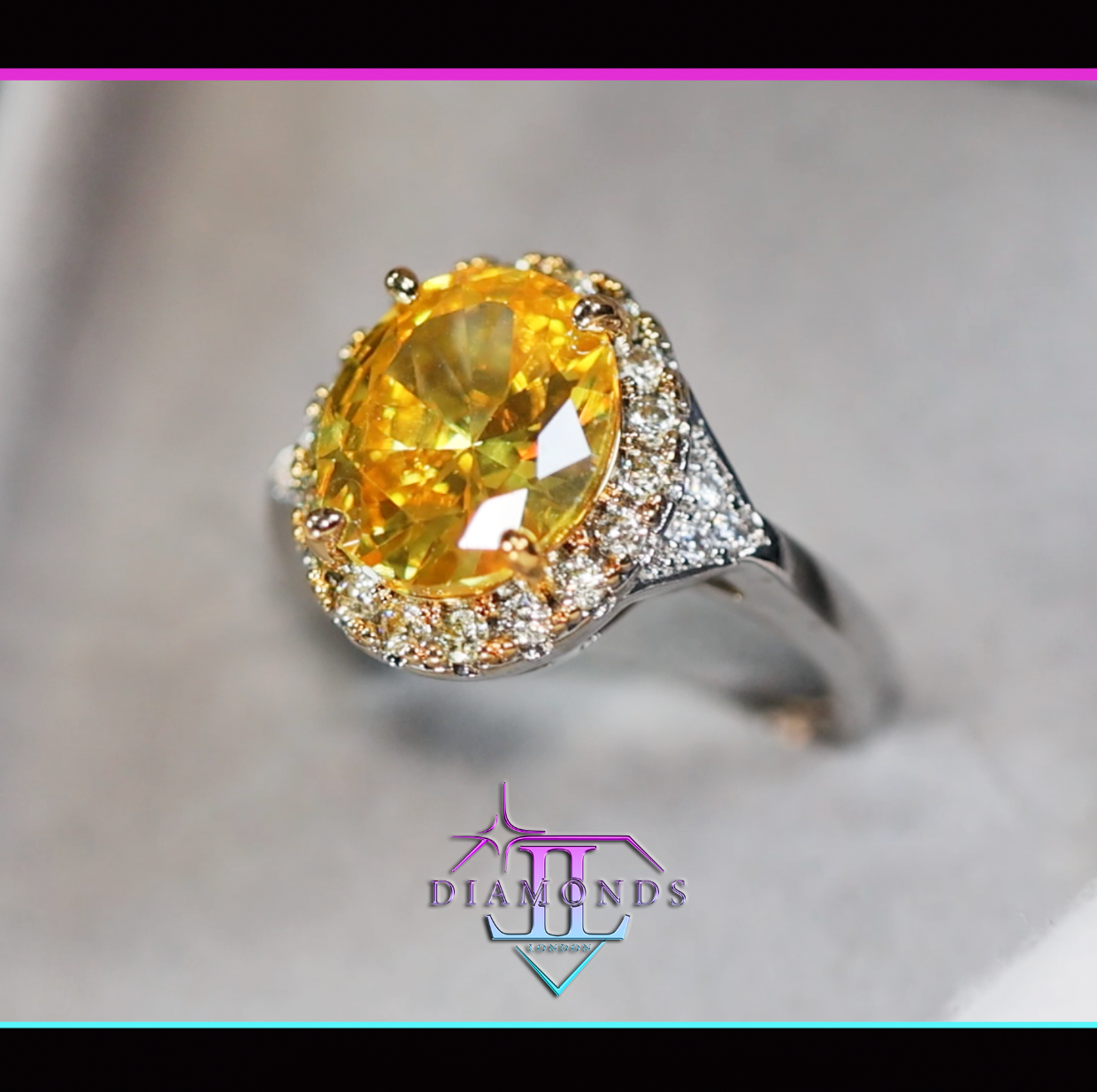 Yellow Oval Diamond Ring