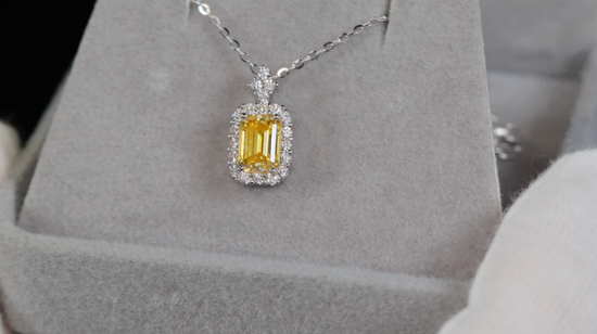 Yellow Moissanite Pendant | Yellow Diamond Pendant | Moissanite Pendant