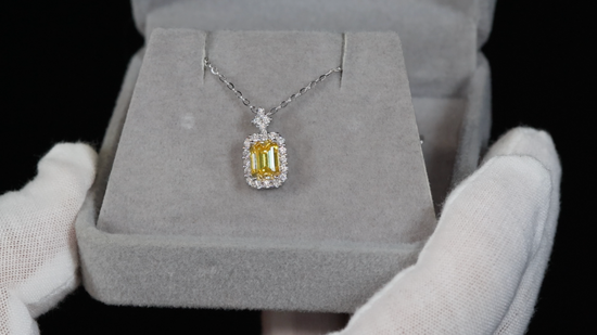 Yellow Moissanite Diamond Pendant