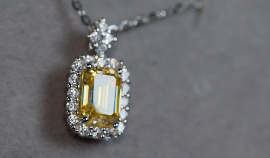 Yellow Moissanite Pendant | Yellow Diamond Pendant | Moissanite Pendant