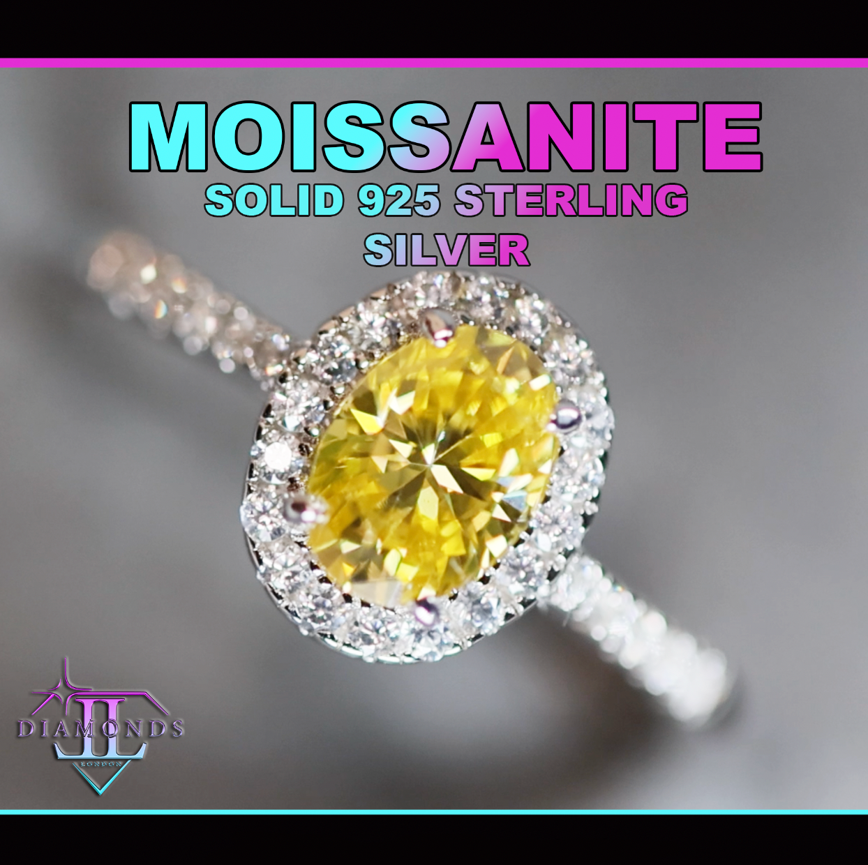 Womens Yellow Moissanite Diamond Ring