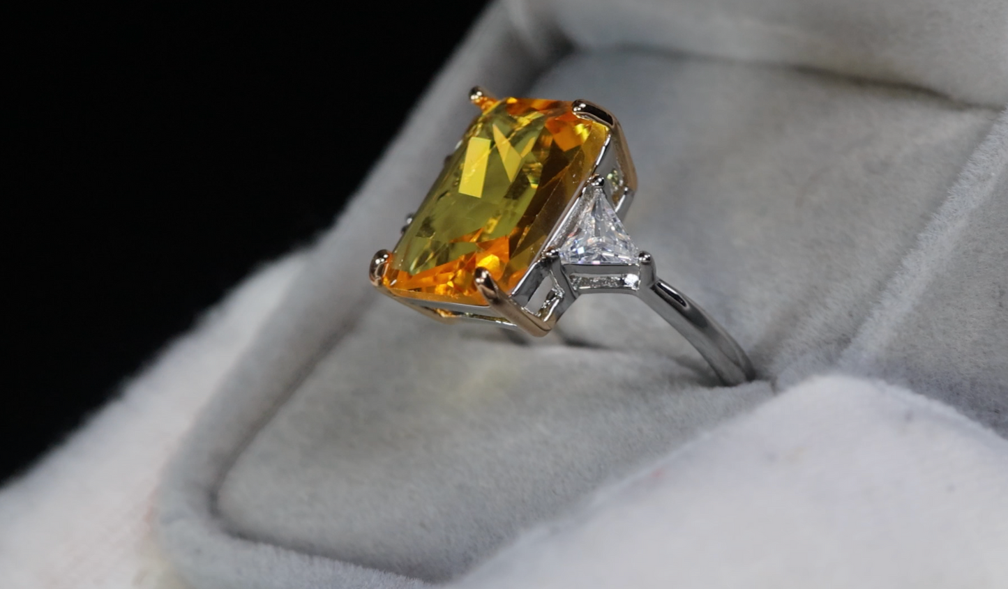 Yellow Radiant Diamond Ring