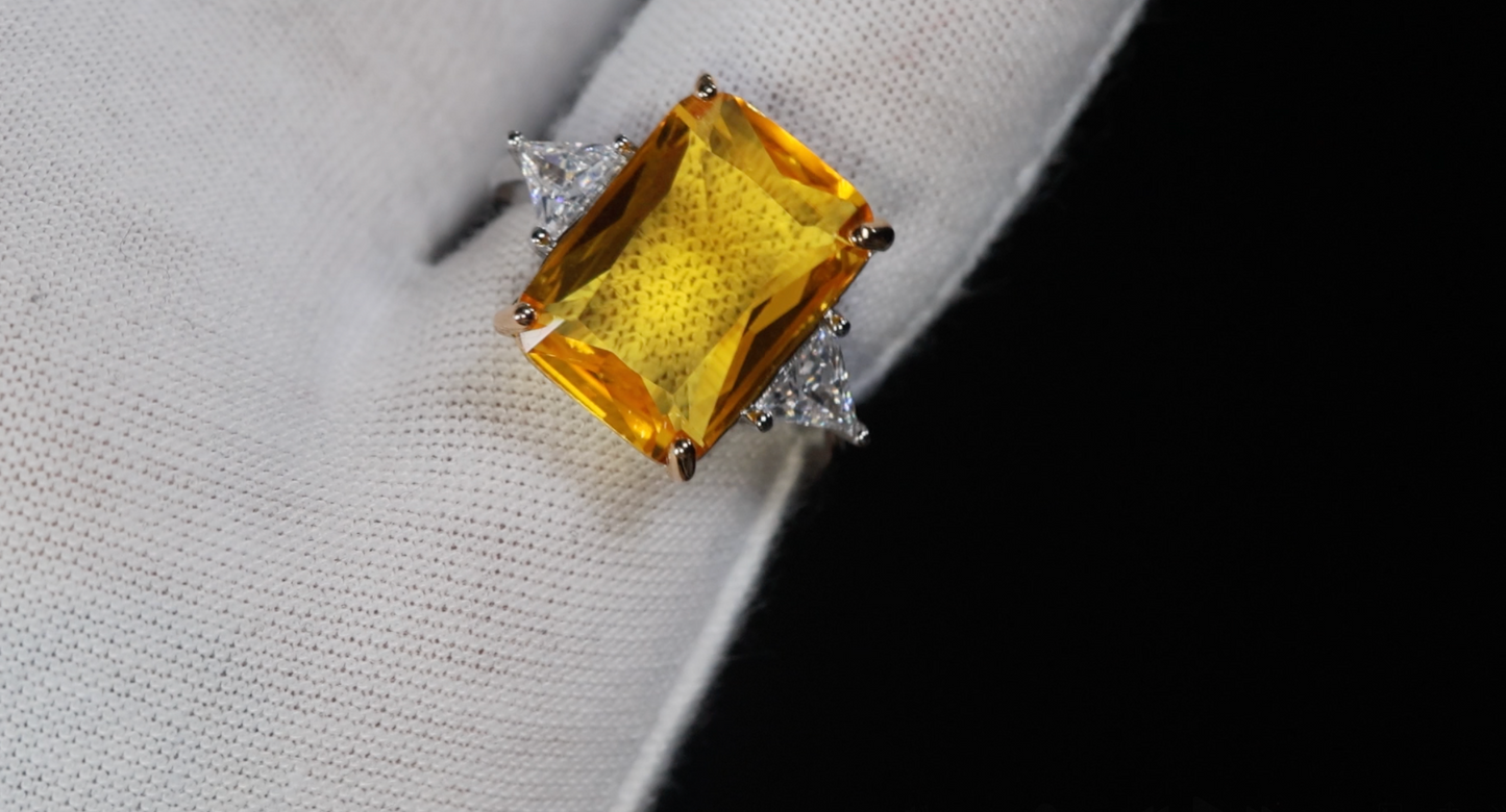 Yellow Radiant Diamond Ring
