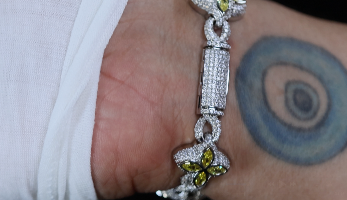 Silver Yellow Diamond Bracelet