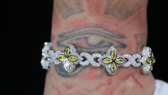 Men's Yellow Diamond Iced Out Bracelet