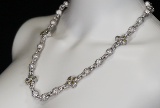 Men's Yellow Diamond Cross Chain