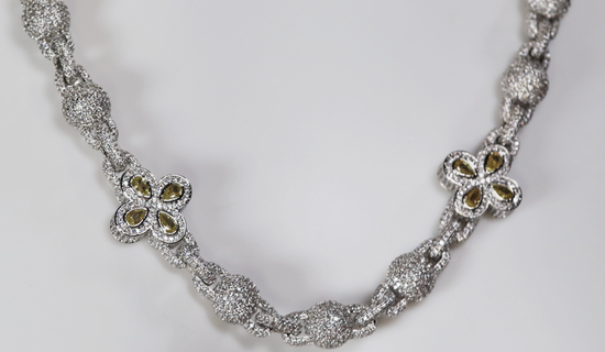 Men's Yellow Diamond Cross Chain