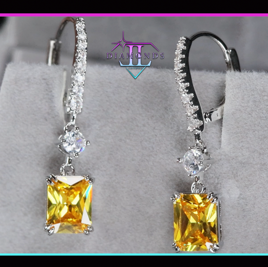 Yellow Diamond Hoop Earrings