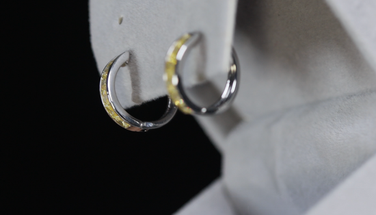Yellow Diamond Hoop Earrings