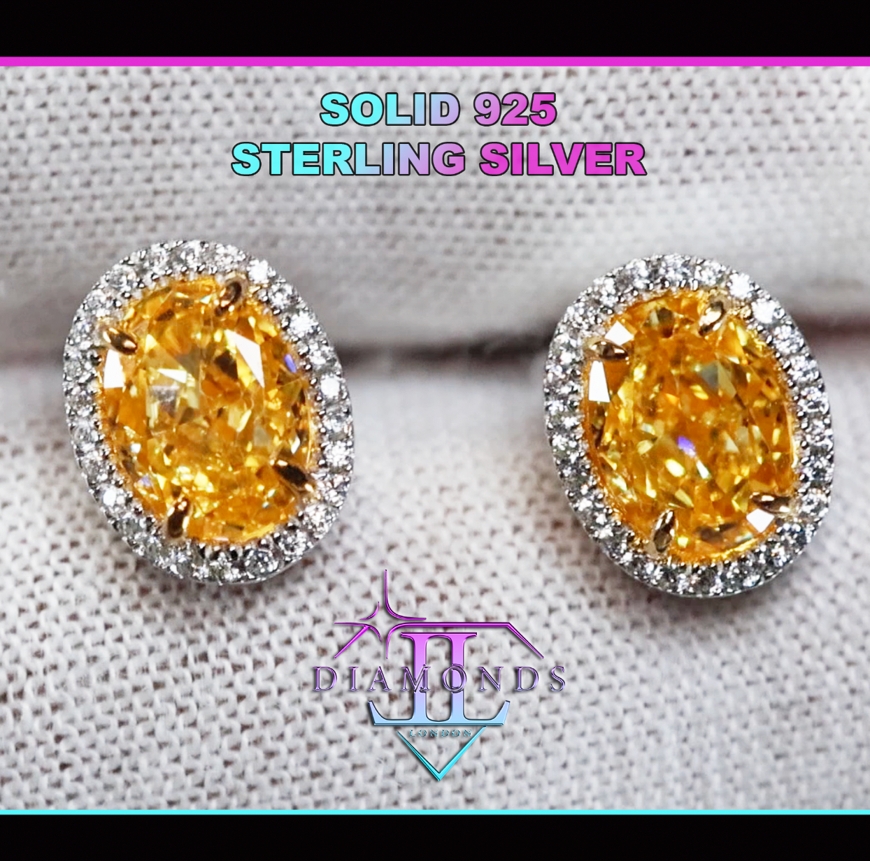 Yellow Lab Diamond Ear Studs