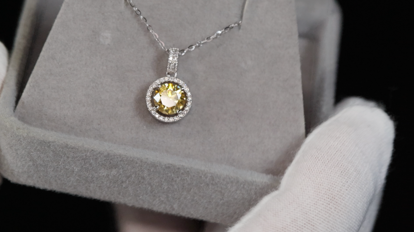 Yellow Moissanite Pendant